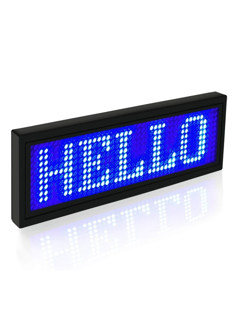 SYOSI LED Name Tag for Business, USB Programming Digital Display, 44 x 11 Pixels Use Rechargeable LED Card Screen, High-Quality Chip, Super Standby, for Bar Hotel Party Supermarket School and Restaurant - Image 1