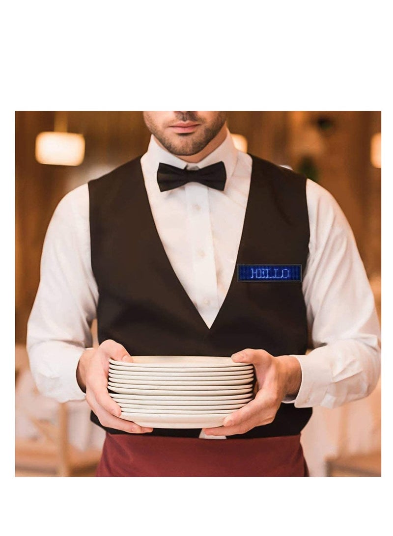 SYOSI LED Name Tag for Business, USB Programming Digital Display, 44 x 11 Pixels Use Rechargeable LED Card Screen, High-Quality Chip, Super Standby, for Bar Hotel Party Supermarket School and Restaurant - Image 5