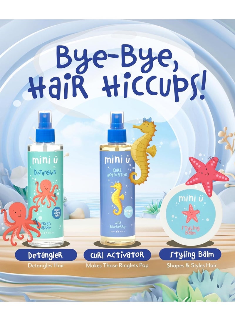 Mini U Wild Blueberry Curl Activator For Kids Curly Hair 250ml, Blueberry Scented Kids Hair Spray With Aloe Vera, Curl Defining Spray For Wavy And Curly Hair, Helps Manage Frizz And Flyaways, Vegan Hair Styling Spray - Image 5