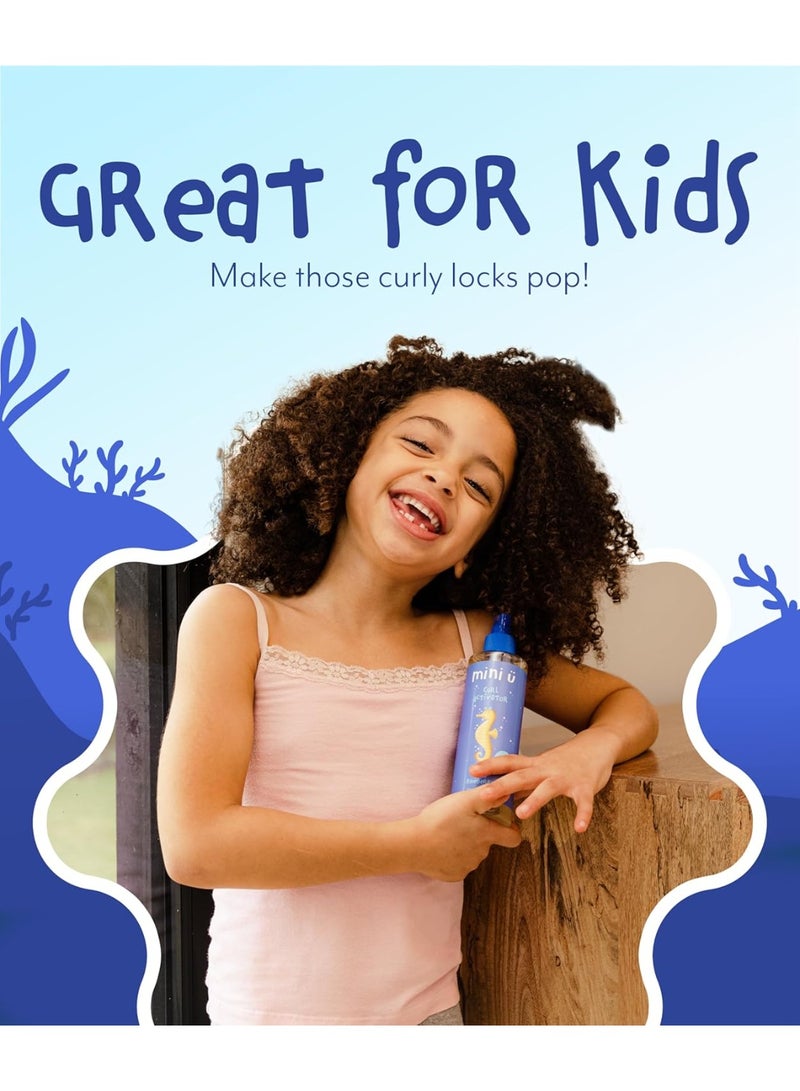 Mini U Wild Blueberry Curl Activator For Kids Curly Hair 250ml, Blueberry Scented Kids Hair Spray With Aloe Vera, Curl Defining Spray For Wavy And Curly Hair, Helps Manage Frizz And Flyaways, Vegan Hair Styling Spray - Image 3