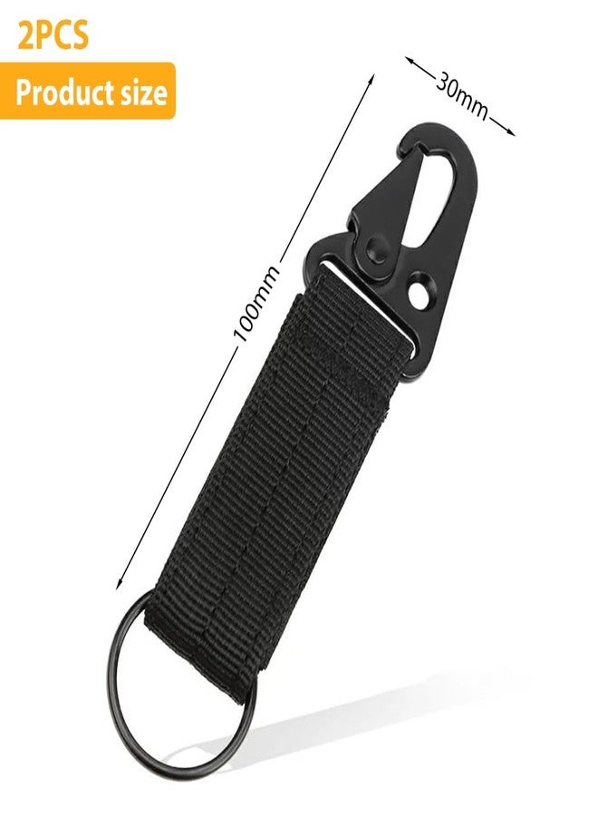 Optifit 2Pcs Outdoor Gear Durable Carabiner Multi Purpose Easy Attachment For Belt, Backpack, Portable Camping Gear Gadget Carabiner Hanging Assistance Piece,Black - Image 3