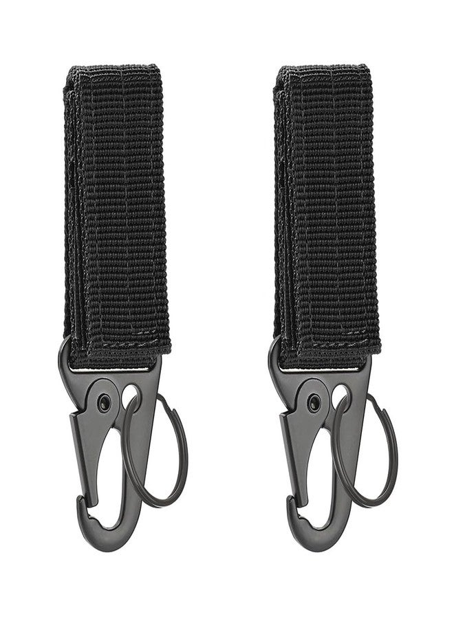 Optifit 2Pcs Outdoor Gear Durable Carabiner Multi Purpose Easy Attachment For Belt, Backpack, Portable Camping Gear Gadget Carabiner Hanging Assistance Piece,Black - Image 1