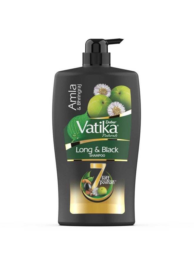 دابر شامبو فاتيكا لونغ آند بلاك - 1 لتر | مع الأملا والبهرنغراج | لشعر لامع وطويل وأسود | بدون إضافة البارابين | يوفر تنظيفًا لطيفًا وترطيبًا وتغذية للشعر - Image 1
