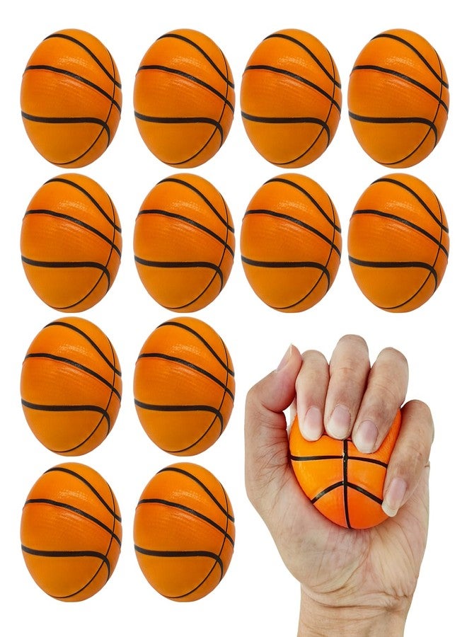 Urspasol 12-Pack Mini Basketball Stress Balls 2.5 Inch Soft Foam Basketballs for Kids Small Squeeze Sport Balls Party Decorations, Favors Goodie Toy & Anxiety Relief Hand Exercise, School Rewards - Image 1