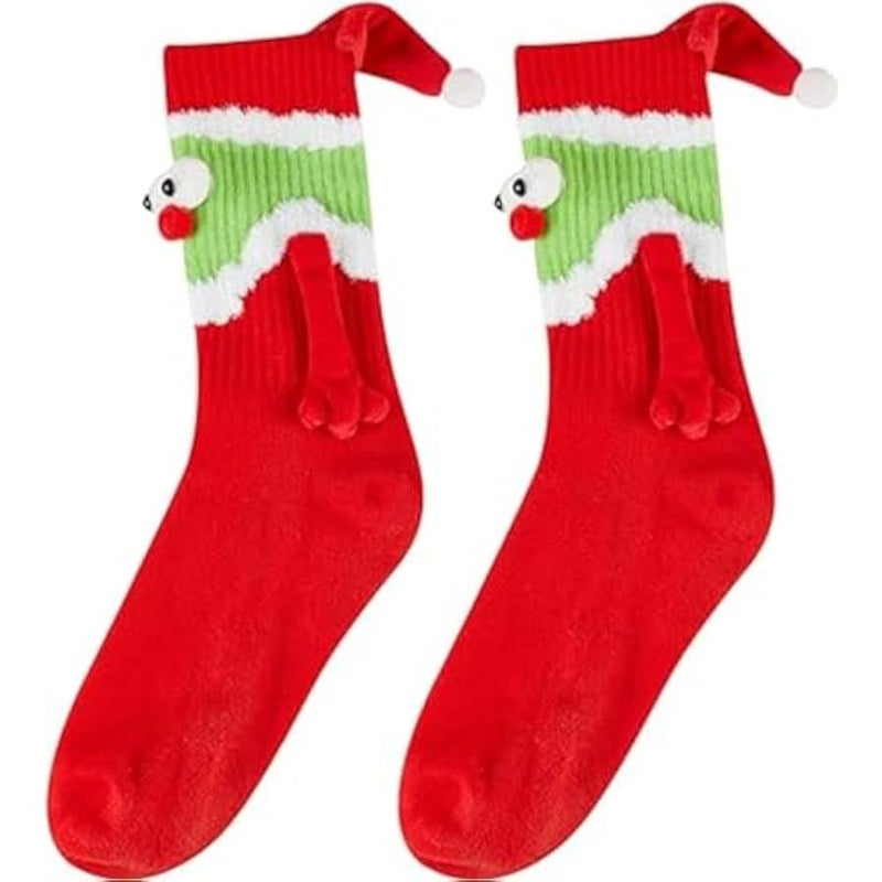 إسكدنيا جوارب يد مغناطيسية مضحكة للزوجين، جوارب يد مغناطيسية مضحكة، أنبوب متوسط للجنسين للأزواج، للأزواج في العطلات، هدية مرحة فريدة، مريحة ومتينة - Image 4