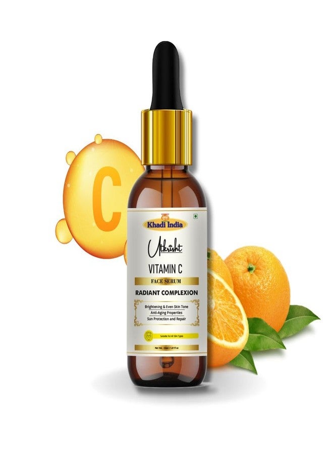 Utkrisht Utkristh Khadi Vitamin C Face Serum For Glowing Skin 30ml | Radiant Complexion, Brightening & Even Skin Tone | Anti Aging, Dark Spot Reduction, Non Greasy | For All Skin Types | Men & Women - Image 2