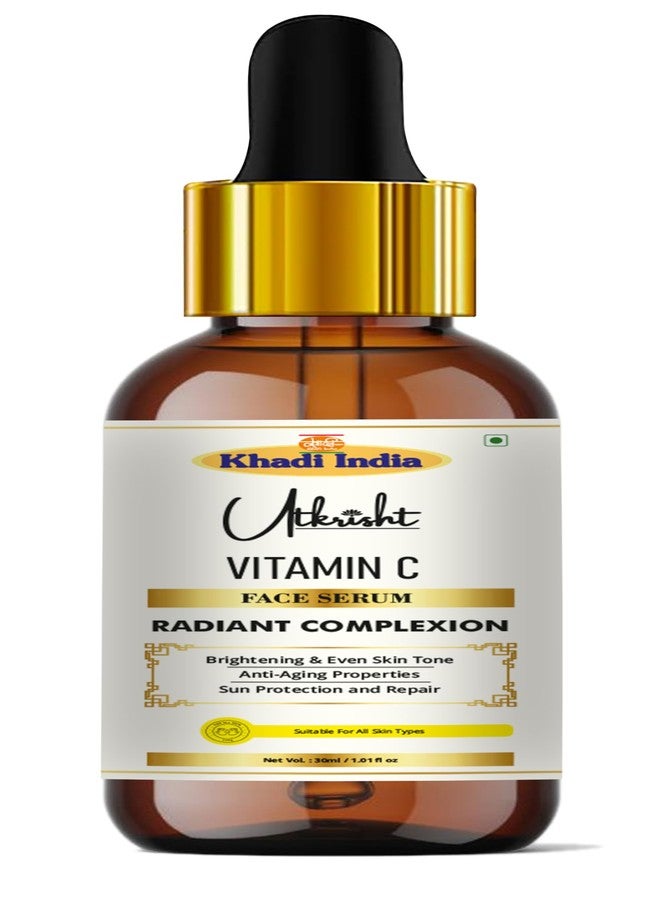 Utkrisht Utkristh Khadi Vitamin C Face Serum For Glowing Skin 30ml | Radiant Complexion, Brightening & Even Skin Tone | Anti Aging, Dark Spot Reduction, Non Greasy | For All Skin Types | Men & Women - Image 1