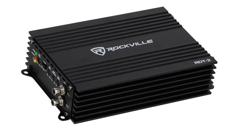 Rockville RDT2 1600W Max400W RMS 2Channel Class D Car Amplifier Compact High Efficiency Tiffany RCA Inputs for Car Audio Enthusiasts