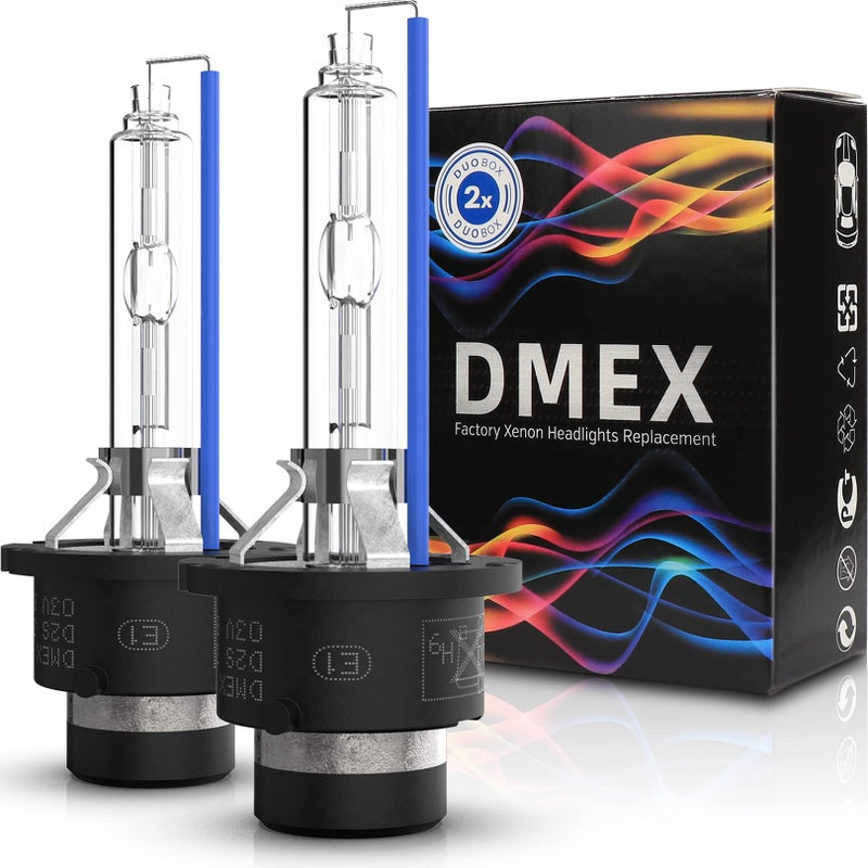 DMEX D2S 35W 6000K Cool White Xenon Headlight HID Bulbs 85122 66240 66040 66240CBI Replacement Pack of 2Not fit Halogen Headlight Assembly