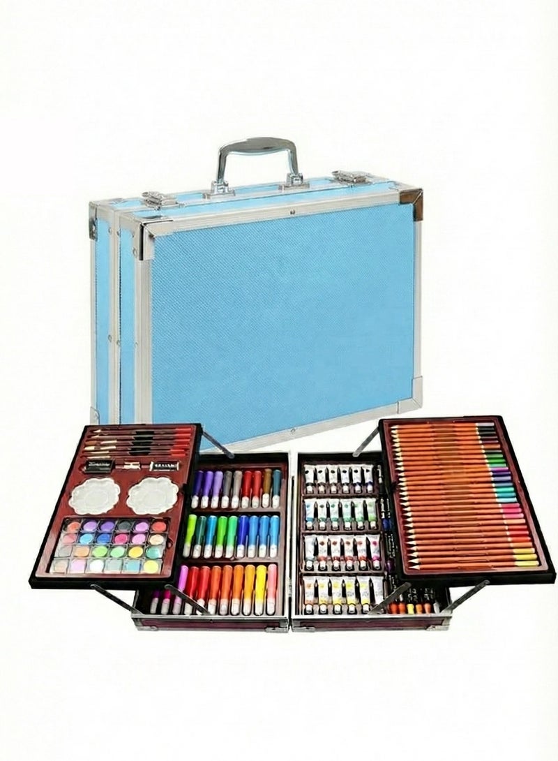 NEW 145 PCS Art Supplies Drawing Painting Unicorn Art Set for Kids Girls Boys Teens, Wooden Case Coloring Art Kit Drawing Art Supplies Case, Markers Crayon Colour Pencils for Artists Kids - Image 1