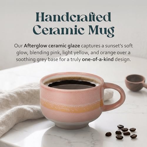 NOVA CERAMICS Ceramic Mug - Large Coffee Mug with Handle - 16 oz coffee cups - Microwave & Dishwasher Safe - Gifts For Women Men Him Her - 16oz - Afterglow - Image 2