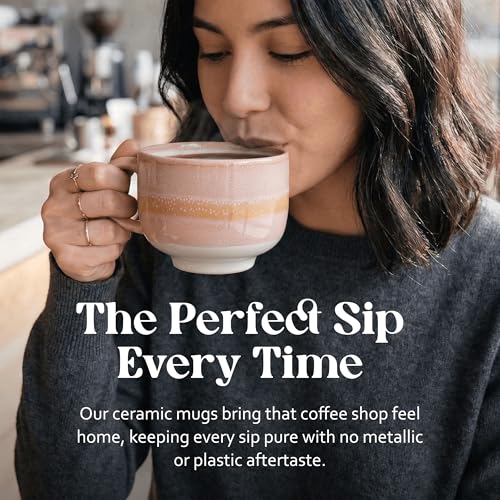 NOVA CERAMICS Ceramic Mug - Large Coffee Mug with Handle - 16 oz coffee cups - Microwave & Dishwasher Safe - Gifts For Women Men Him Her - 16oz - Afterglow - Image 5