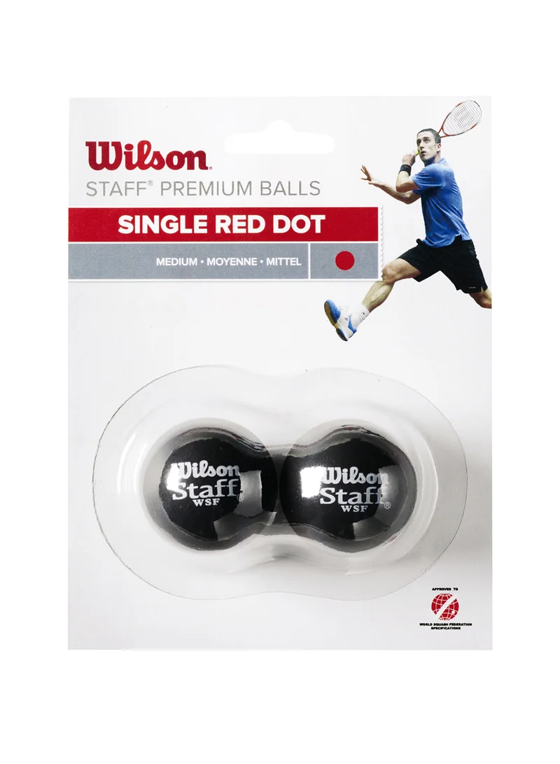Staff Squash Balls, Pack of 2 - 1 red dot (beginners)