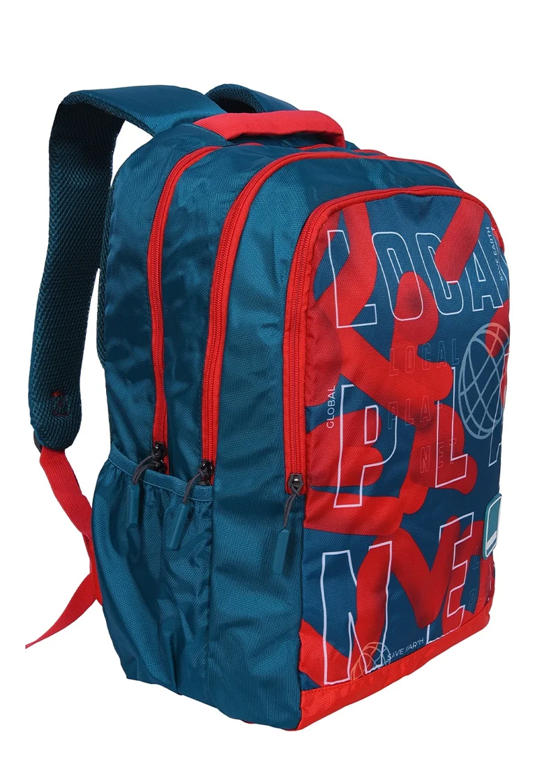 American Tourister Multicolour quad 2.0 backpack, 31.5l capacity, polyester, red/lake green|fits 15.6" laptop|bottle holder|ergo back & shoulder|front pocket - 1 year international warranty  | Best Price UAE