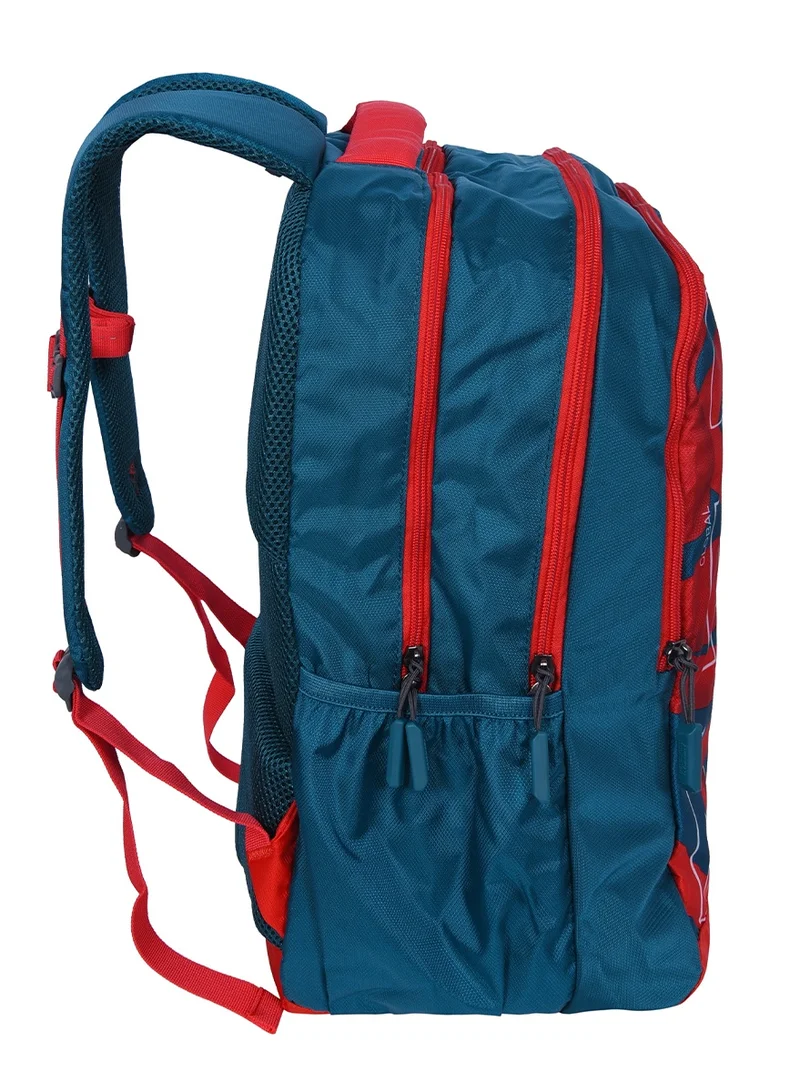 American Tourister Multicolour quad 2.0 backpack, 31.5l capacity, polyester, red/lake green|fits 15.6" laptop|bottle holder|ergo back & shoulder|front pocket - 1 year international warranty  | Best Price UAE