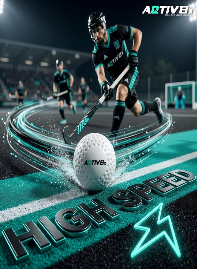 AQTIV8x Hockey Ball, PVC Practice Turf Cricket Practice White Balls, Cricket Training Ball (Pack of 5) - Image 3