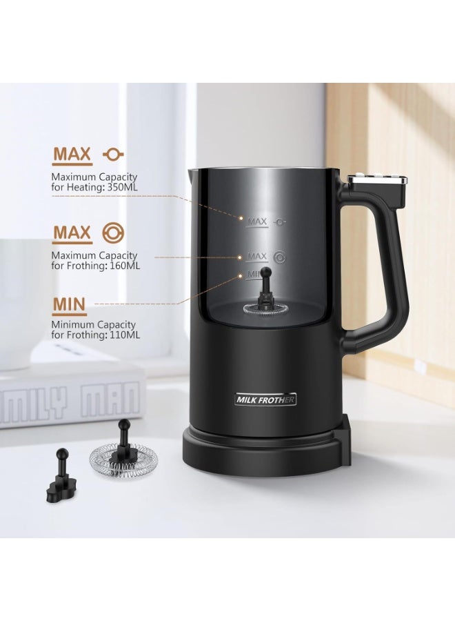 LBMT مخفوق الحليب، جهاز تبخير الحليب الكهربائي 500 واط، صانع رغوة ساخنة وباردة أوتوماتيكي ومسخن حليب، للاتيه والكابتشينو والمكياتو، 350 مل - Image 4