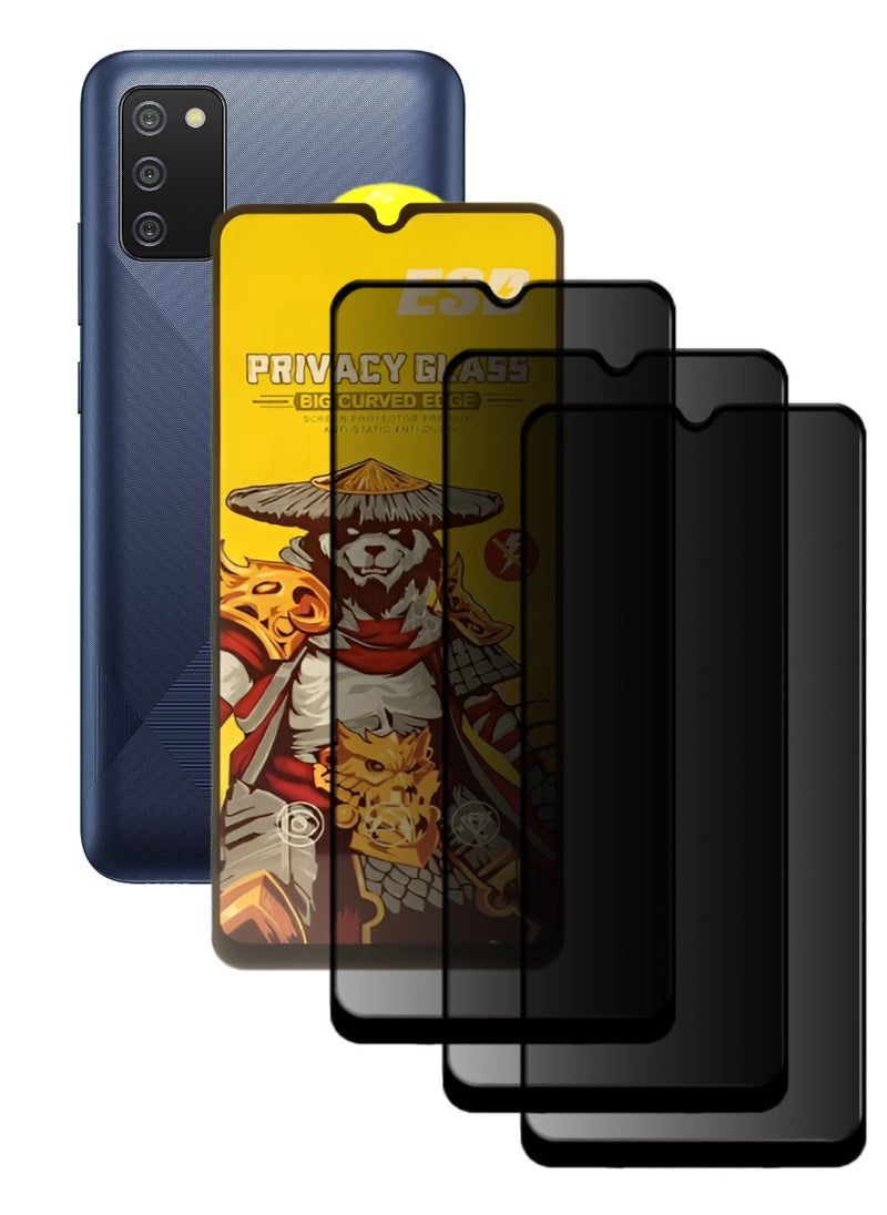 ESD 3 Pieces Tempered Dustproof Privacy Glass Screen Protector Compatible For Samsung Galaxy A02s - Image 1