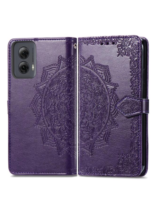 S-TOP Case For Motorola Moto G Power 5G 2024 Mandala Flower Embossed Leather Phone Case - Image 1