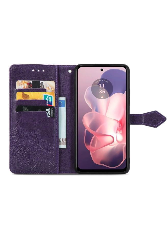 S-TOP Case For Motorola Moto G Power 5G 2024 Mandala Flower Embossed Leather Phone Case - Image 3