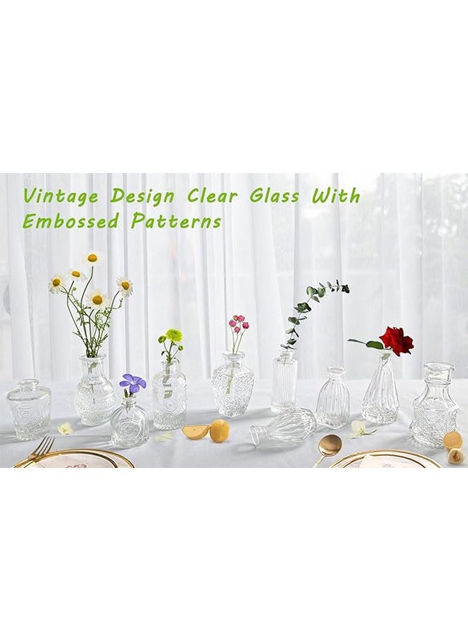 DUKASOU Ramadan Decoration 10 Pcs Bud Vases, Small Vase for Flowers, Glass Vase for Home Decor, Wedding Decorations, Clear Flower Vases for Centerpieces, Vintage Vase for Home Decor  - Image 3