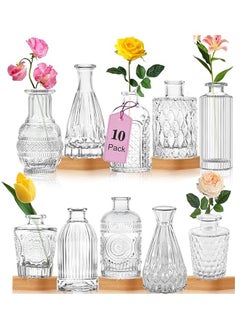 دوكاسو زهرة زهرية ، زهرية صغيرة زهرة ، زهرية زجاجية ديكور المنزل ، وزخرفة الزفاف ، زهرية شفافة قطعة مركز ، زهرية الرجعية ديكور المنزل  - Image 1