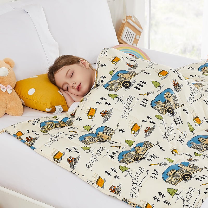 HOSUKKO Weighted Blanket 2 lbs Ivory Forest Heavy Blanket Breathable Blanket36 48 inches 2 lbs