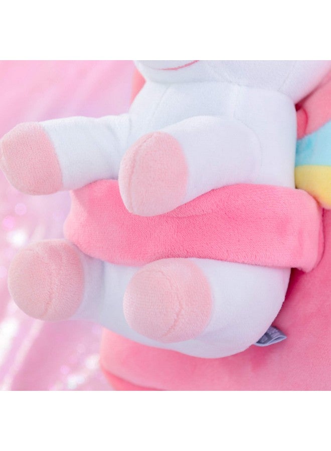 Gloveleya Unicorn Backpack for Girls Kids Backpack Plush Unicorn Toy Gifts for Kids Baby Napkins Snack Books Bag White 9 Inches - Image 4