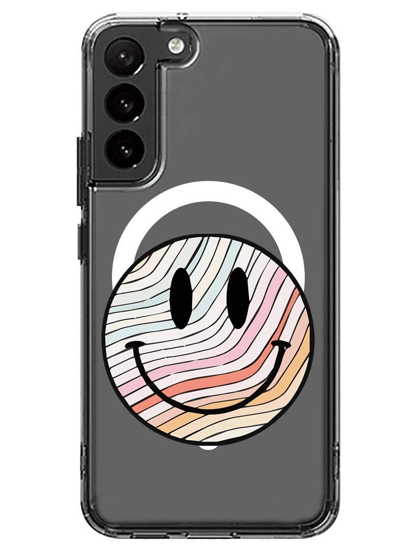 Theodor Magnetic Case for Samsung Galaxy S23 6.1-inch Compatible with MagSafe Wireless Charging, Shockproof Phone Bumper Cover Smiley - Image 1