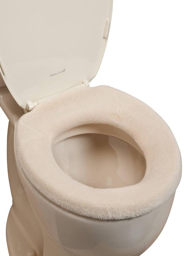 Miles Kimball Elastic Cushioned Toilet Seat Cover Universal Fit White - Image 1