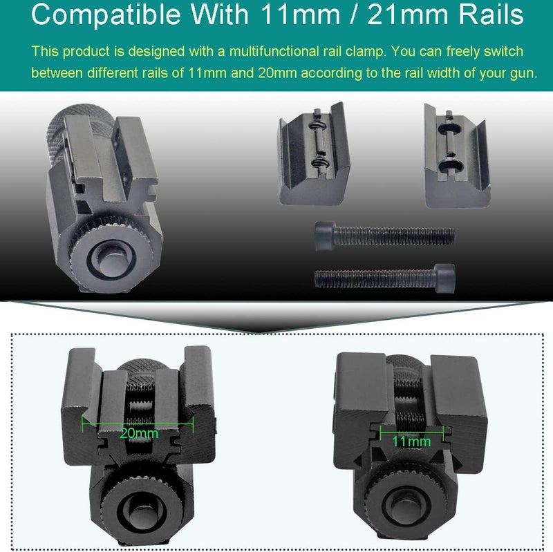 MOSANDON Compact Tactical Red/Green Beam Laser Sight,Laser Dot Sight Scope for Rifles Pistols Handguns fits Standard 20mm/11mm Picatinny Rail Mount - Image 5