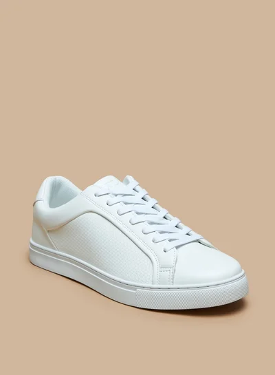 ال بي ال من شو اكسبرس Solid Low Ankle Sneakers with Lace-Up Closure