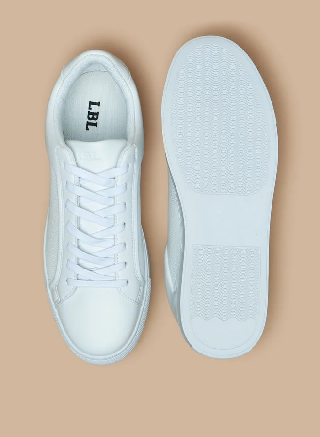 ال بي ال من شو اكسبرس Solid Low Ankle Sneakers with Lace-Up Closure