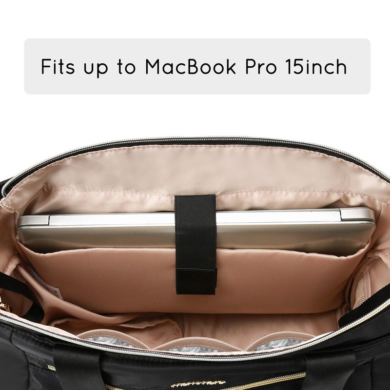 mommore Breast Pump Bag Diaper Tote Bag with 15 Inch Laptop Sleeve Fit Most Breast Pumps Like Medela, Spectra S1,S2, Evenflo - Image 4