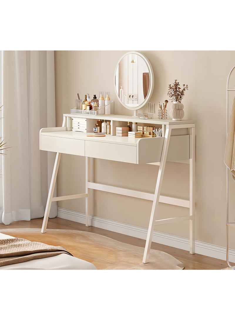 Sharpdo 80*40*126 cm Modern Vanity Table with LED Mirror, Bedroom Dresser Table Makeup Table With 2 Drawers and Shelf - Image 2