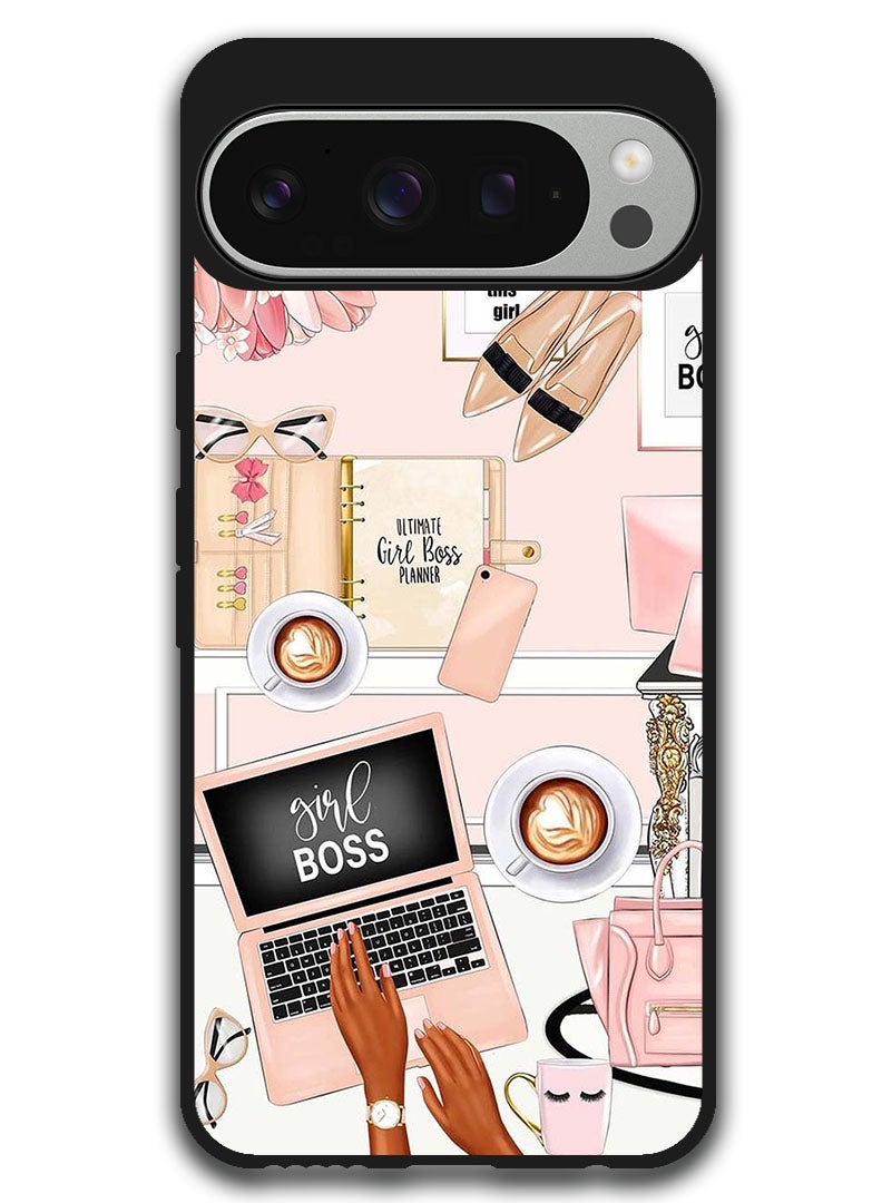 Theodor Protective Case Anti Scratch Shock Proof Bumper Cover For Google Pixel 9 Pro XL Girl Boss Item - Image 1