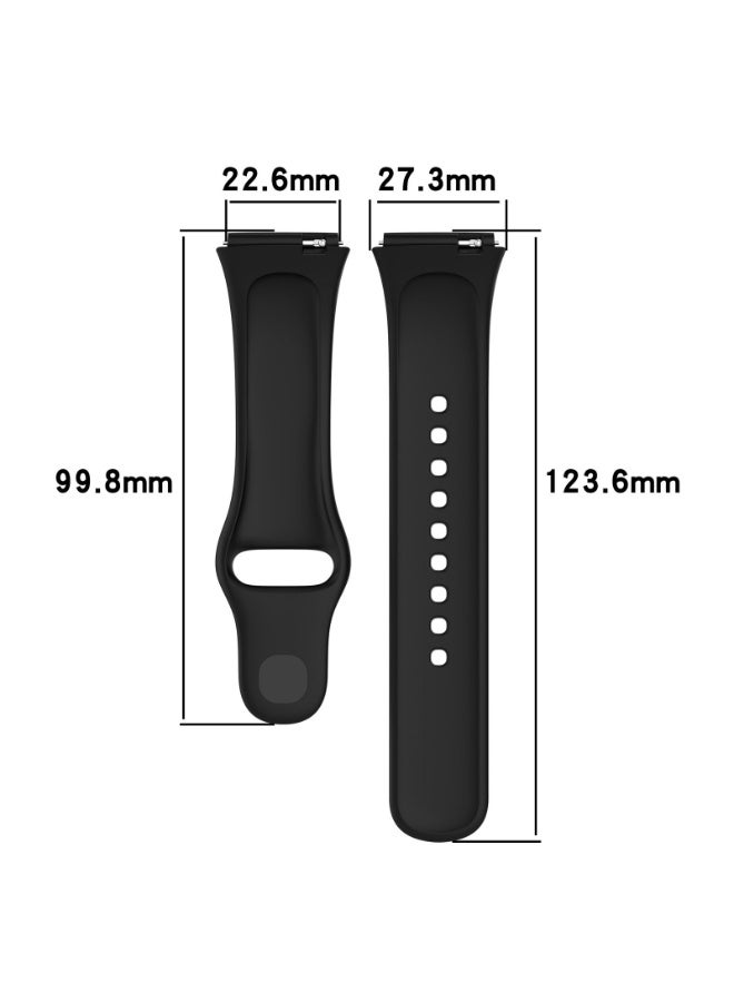Silicone Straps Compatible with Xiaomi Redmi Watch 3 Active/Redmi Watch 3 Lite Smartwatch Soft Watch Band(Black) - Image 4