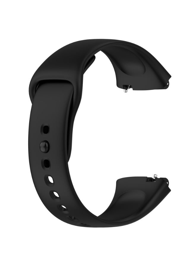 Silicone Straps Compatible with Xiaomi Redmi Watch 3 Active/Redmi Watch 3 Lite Smartwatch Soft Watch Band(Black) - Image 1