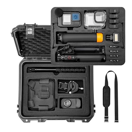 STARTRC VCR Organizer Hard Case For Gopro Hero 13/12/11/10/9/8 Creator Edition Odorless Compatible with Media Mod/Volta/Chest Mount/ Accessories Waterproof Travel Storage Carrying Case 12.4*4.7*10.4inch - Image 1