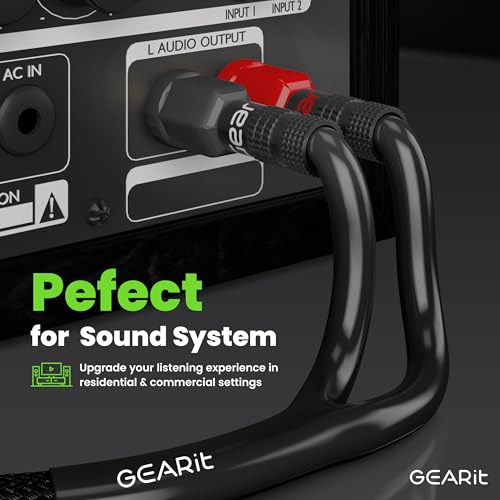 GearIT 14AWG Premium Heavy Duty Braided Speaker Wire Cable (6 Feet) Dual Gold Plated Banana Plug Tips - in-Wall CL2 - Oxygen-Free Copper (OFC) Black - Image 5