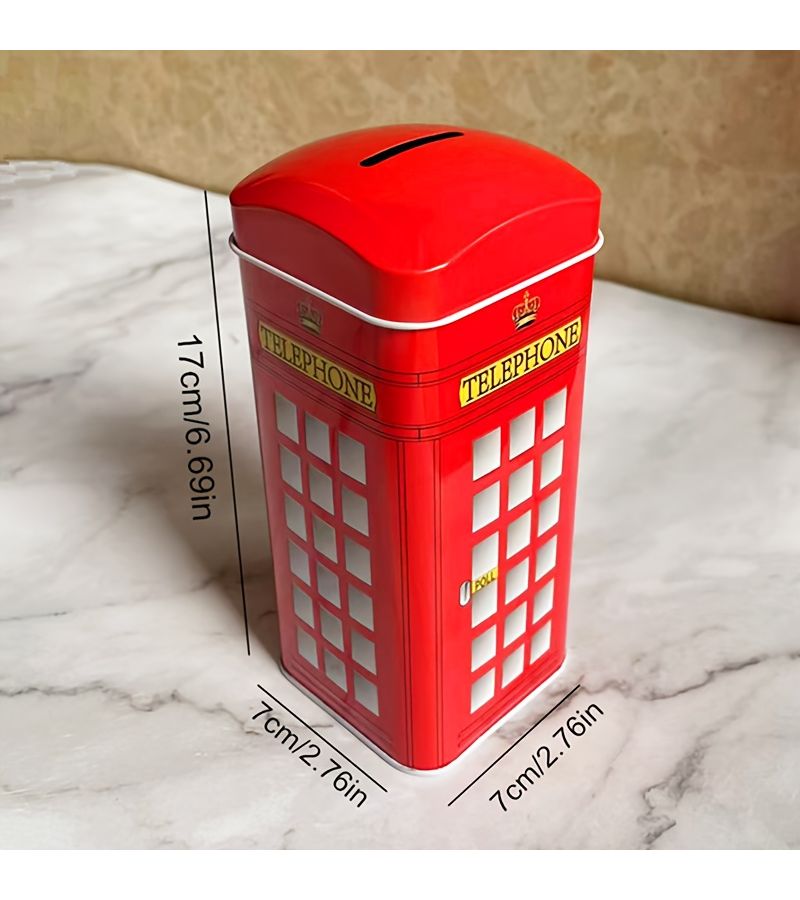 British Style Telephone Booth Money Bank Gzdht For Coin Storage Room Decoration - Image 2