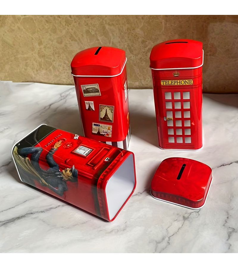 British Style Telephone Booth Money Bank Gzdht For Coin Storage Room Decoration - Image 3