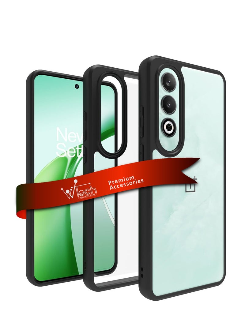 Wtech Hybrid TPU Silicone Protective Slim Case Cover For OnePlus Nord CE4 5G 2024 Clear/Black - Image 1