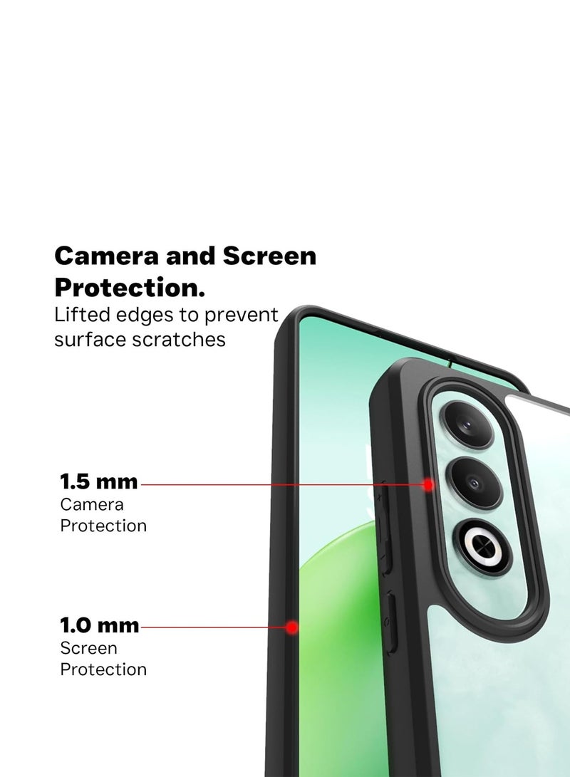 Wtech Hybrid TPU Silicone Protective Slim Case Cover For OnePlus Nord CE4 5G 2024 Clear/Black - Image 3