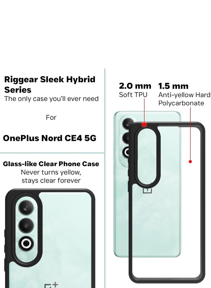 Wtech Hybrid TPU Silicone Protective Slim Case Cover For OnePlus Nord CE4 5G 2024 Clear/Black - Image 2