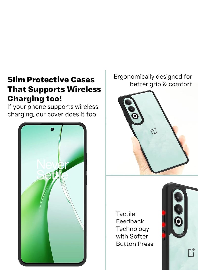 Wtech Hybrid TPU Silicone Protective Slim Case Cover For OnePlus Nord CE4 5G 2024 Clear/Black - Image 5