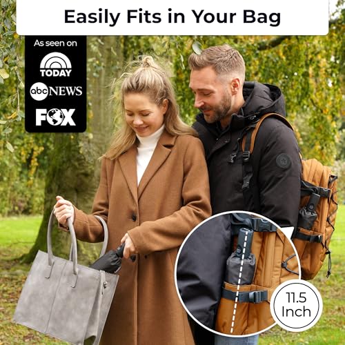 TUMELLA Strongest Windproof Travel Umbrella (Compact, Superior & Beautiful), Small Strong but Light Portable and Automatic Folding Rain Umbrella, Durable Premium Grip, Fits Car and Backpack - Image 2
