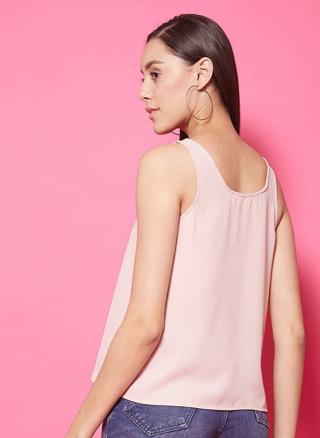 CHIMPAAANZEE Women Pink Solid Top - Image 5