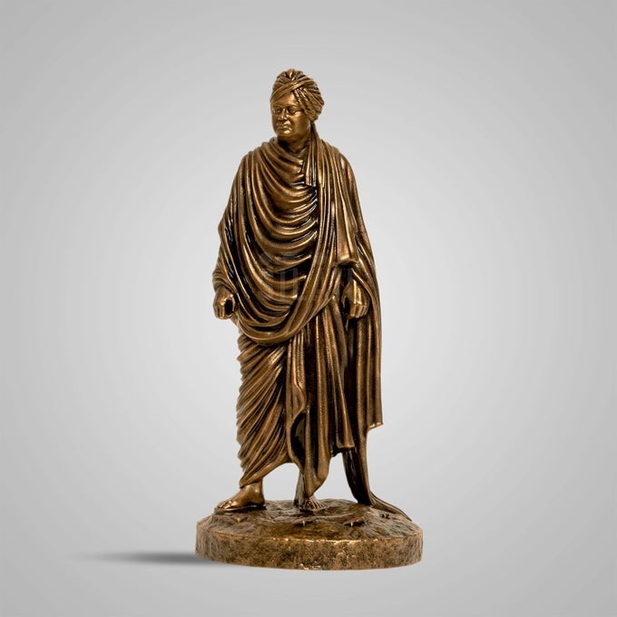 Swami Vivekananda Full Figure Sculpture Elegant Home Decor for Living Room Inspirational Indian Art Piece
