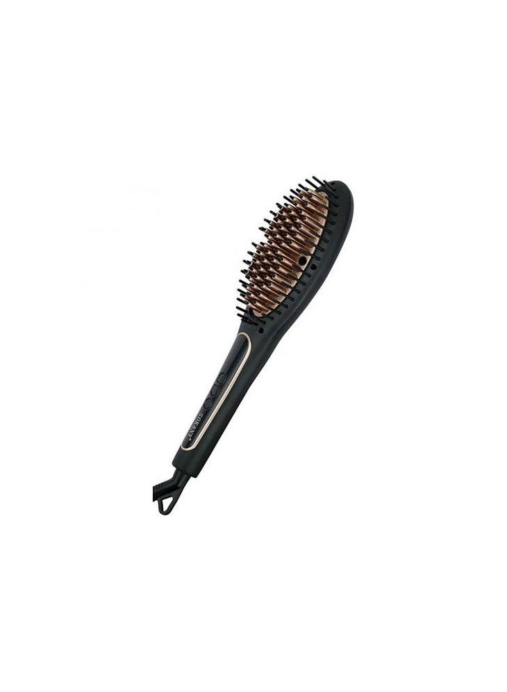 Sokany Hair Straightener Brush with LCD Display, Ionic Heat, 750°F, Black, 100W Leaves You With Silky Smooth Hair in Minutes - Image 5